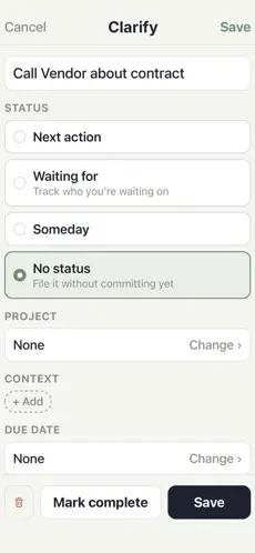 Vantli clarify flow on iOS